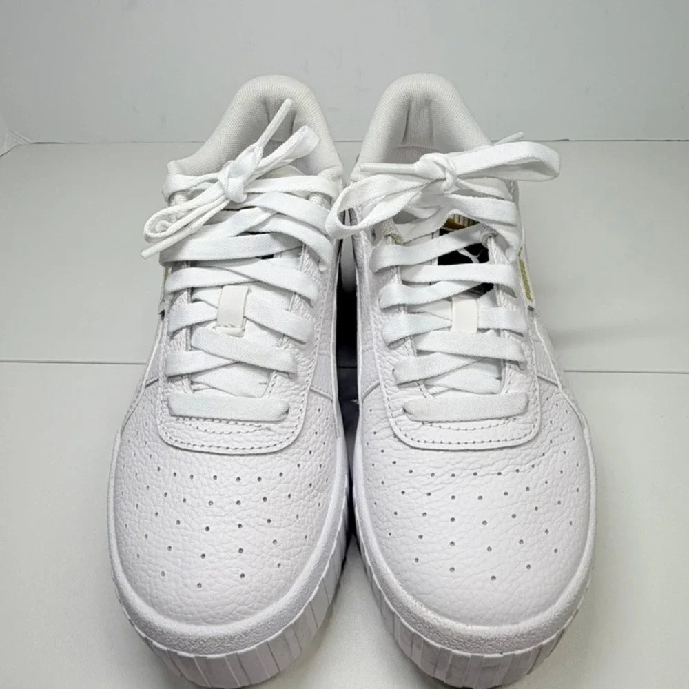 Puma Cali Wedge Women 7 White Platform Sneakers 373438-01 Chunky Fashion Shoes - Picture 2 of 9